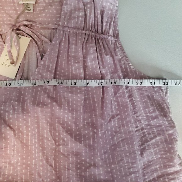A New Day Dusty Pink Dotted Swiss Xl Sleeveless Babydoll Top With Bow - Picture 6 of 10
